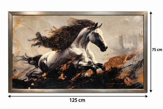 Majestic Spirit Horse Decorative Wall Art Frame (75x125cm)