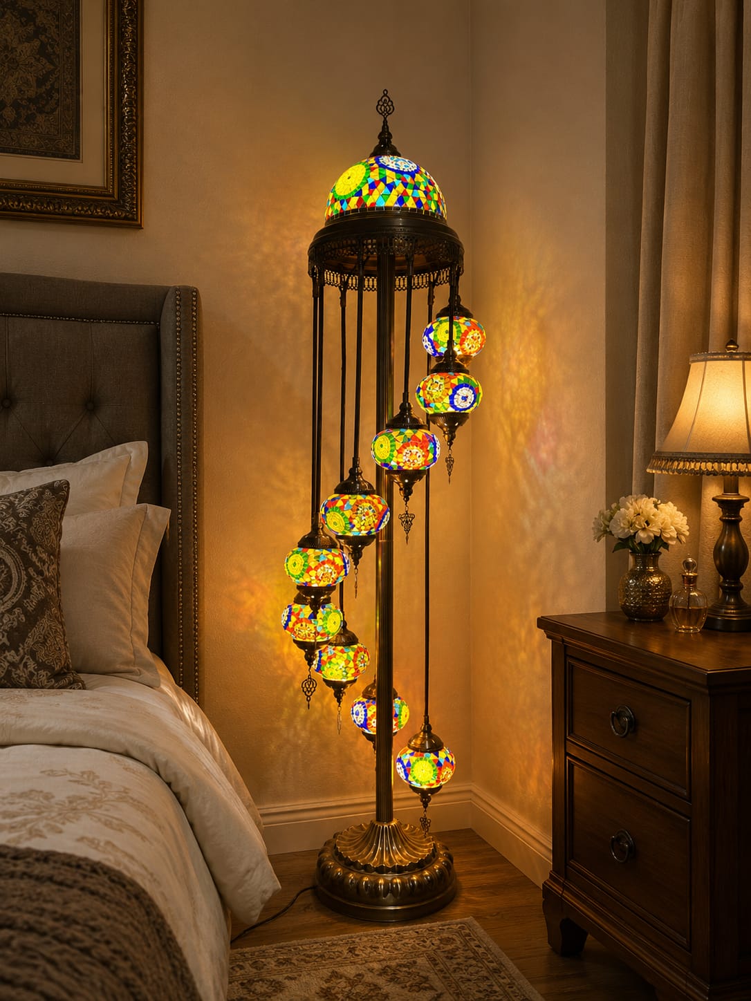 Turkish Mosaic Glass Floor Lamp - 1923-9F