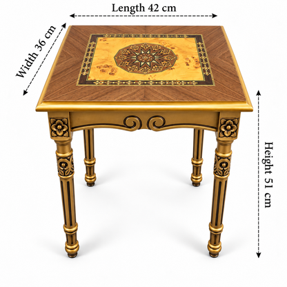 Seljuk Mosaic Hand-Carved Nesting Tables 4in1