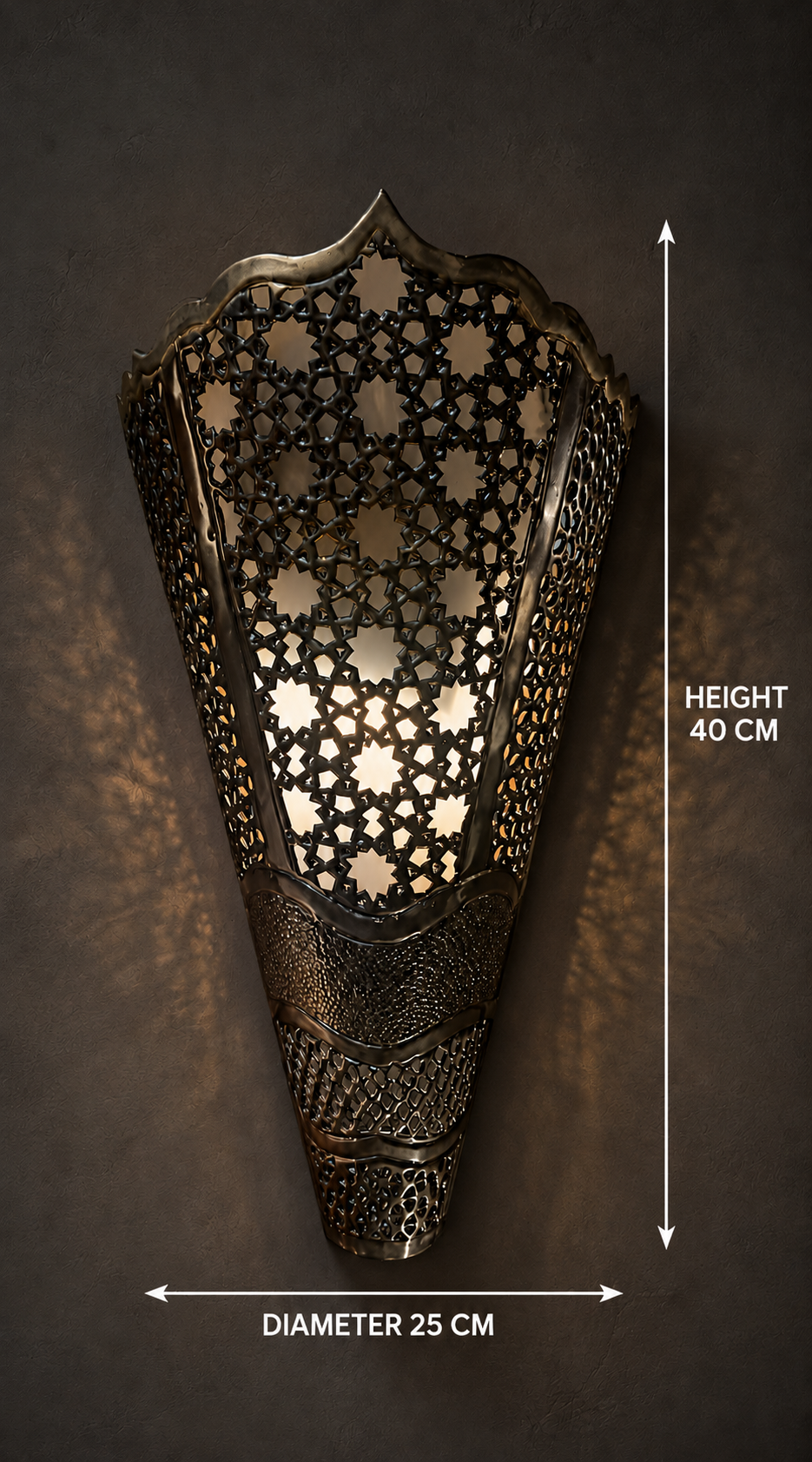 Ottoman Star Antique Brass Wall Light