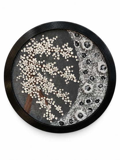 Moonlit Blossom Tree Wall Art               (80 dia) - Built-in-LED
