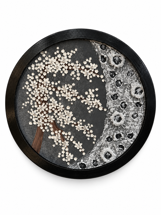 Moonlit Blossom Tree Wall Art               (80 dia) - Built-in-LED