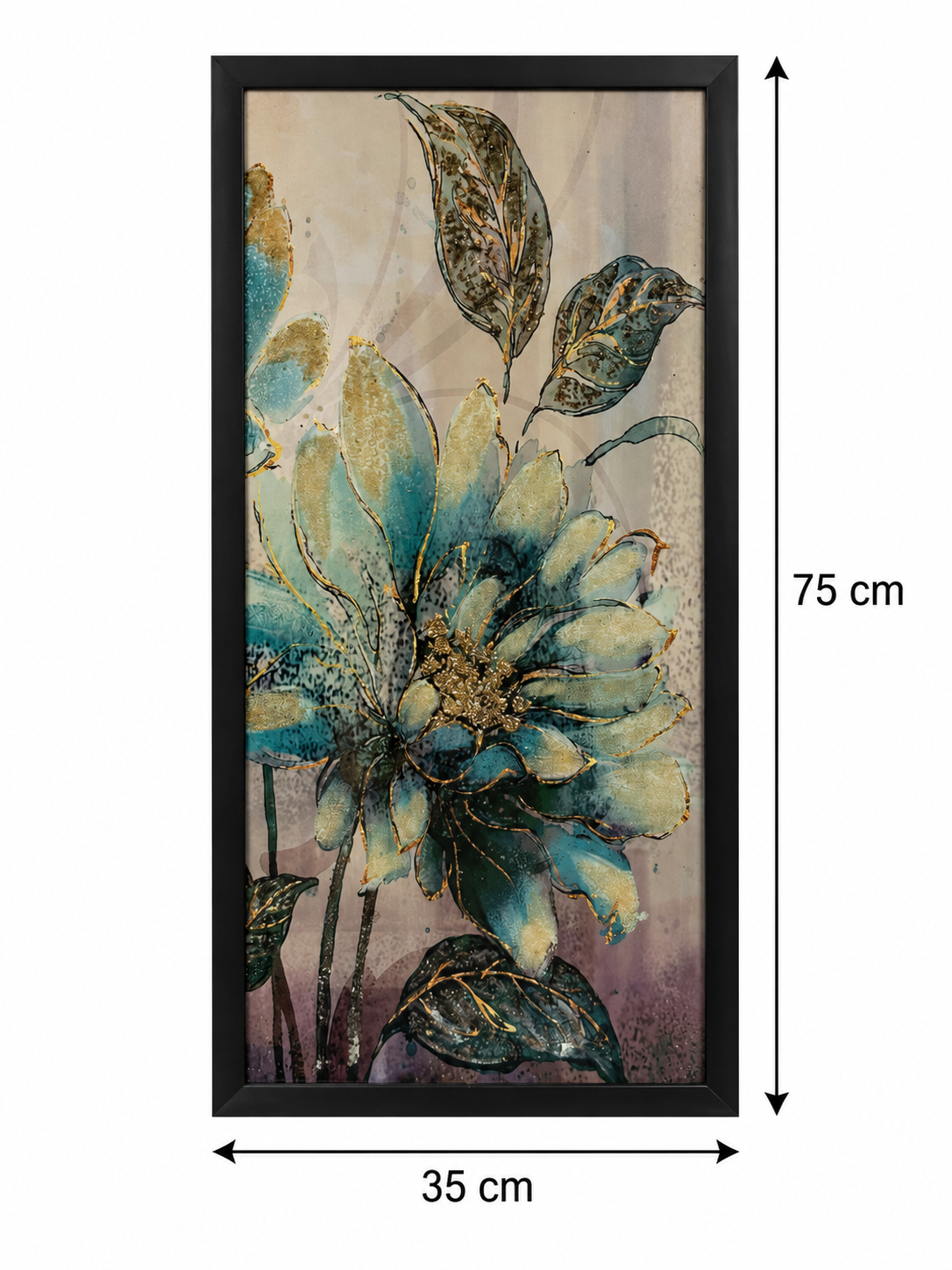 Handcrafted Teal Blossom Harmony 3-in-1  Wall Art Frame