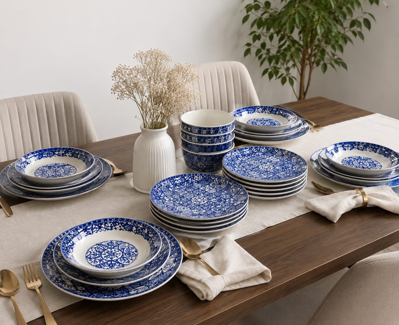DS105-24 Pieces Ceramic Dining Set - Serves 6