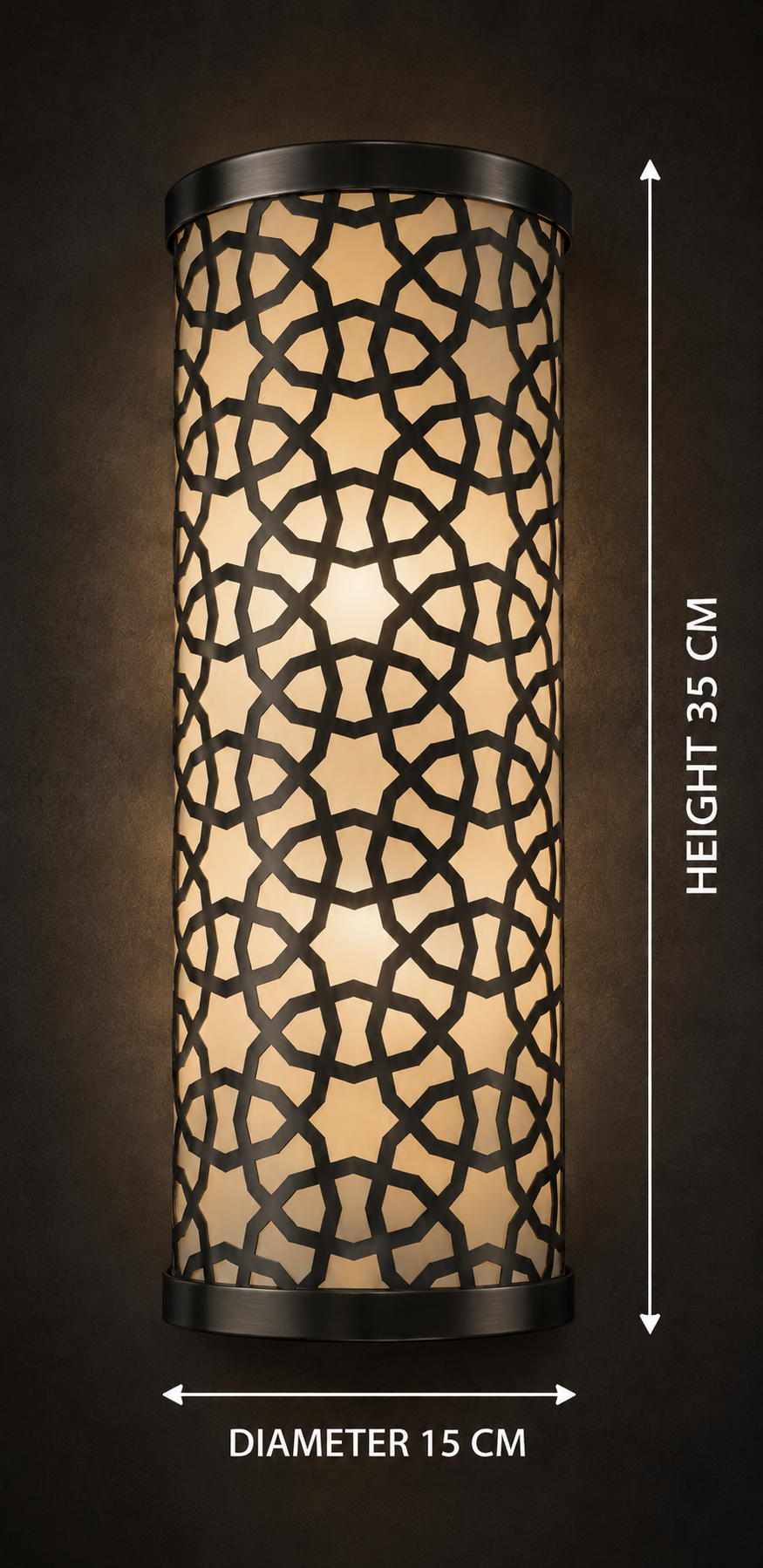 Noir Geometric Cylinder Wall Light