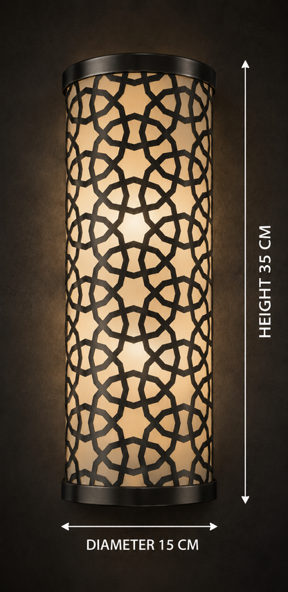 Noir Geometric Cylinder Wall Light