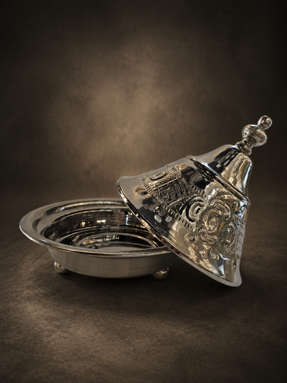 Moroccan Engraved Silver  Tajine - M137