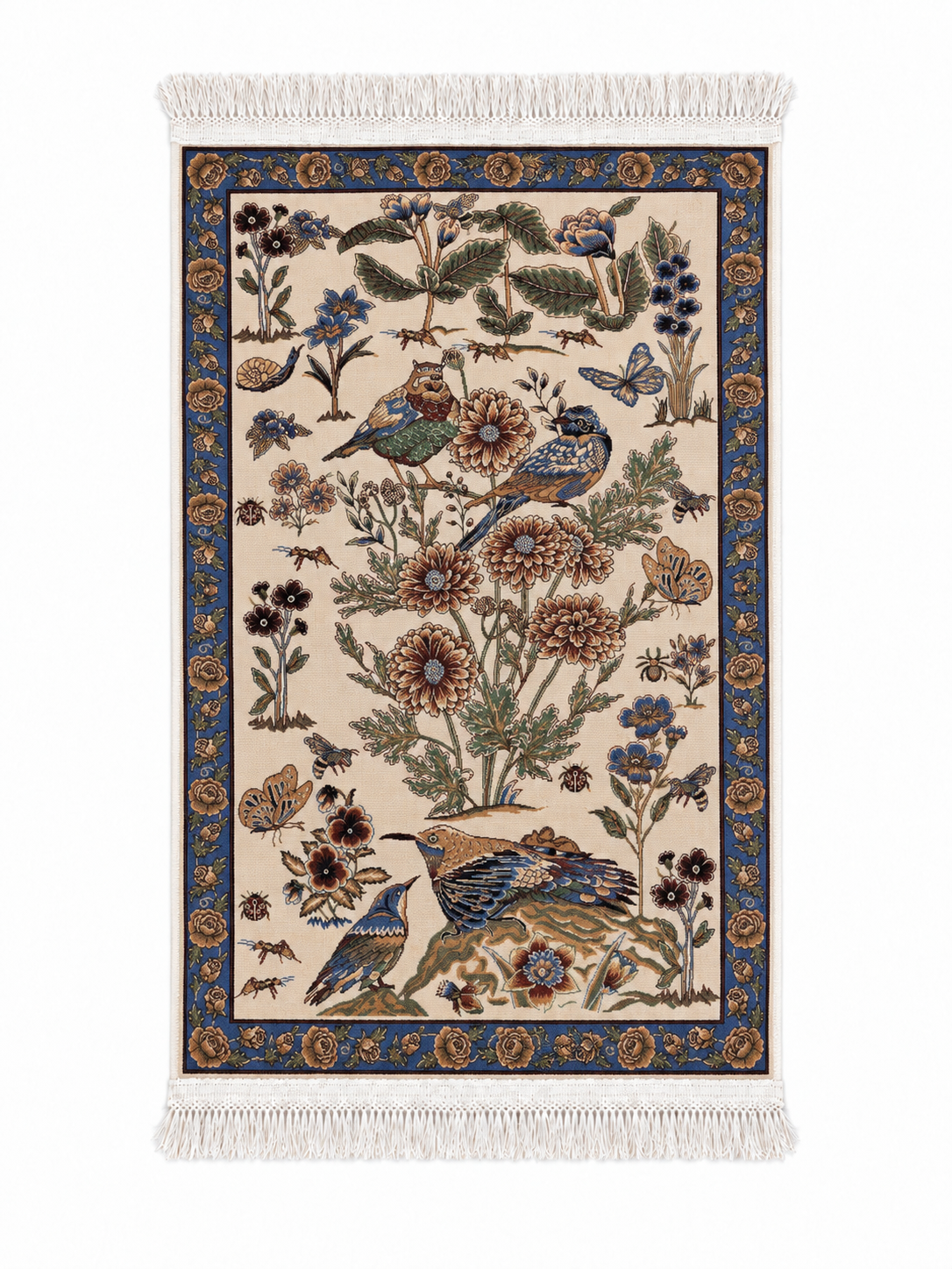 Qum Enchanted Garden Silk Carpet 60x90cm