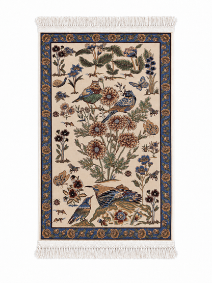 Qum Enchanted Garden Silk Carpet 60x90cm
