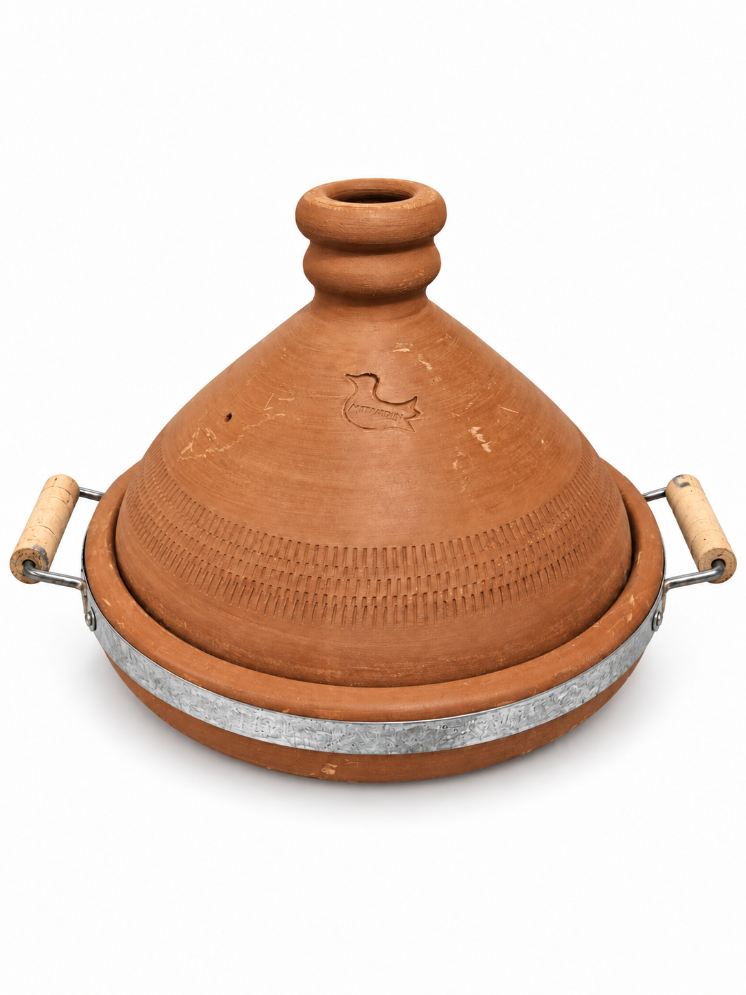Traditional Moroccan Clay Cooking Tajine with Handle (Ds03)