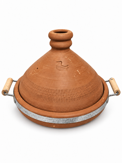 Traditional Moroccan Clay Cooking Tajine with Handle (Ds03)
