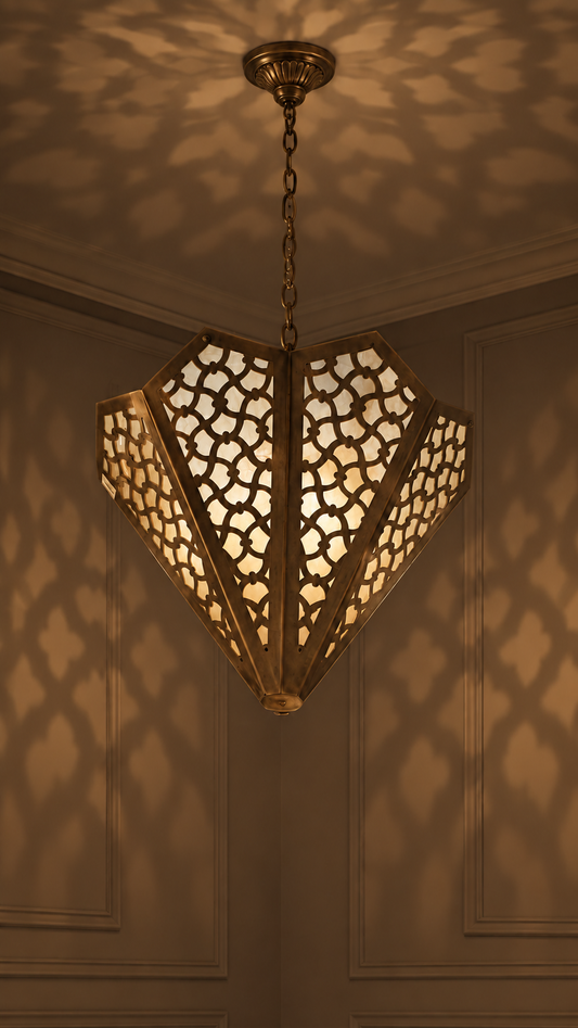Anatolian Majesty Laser-Cut Brass Chandelier