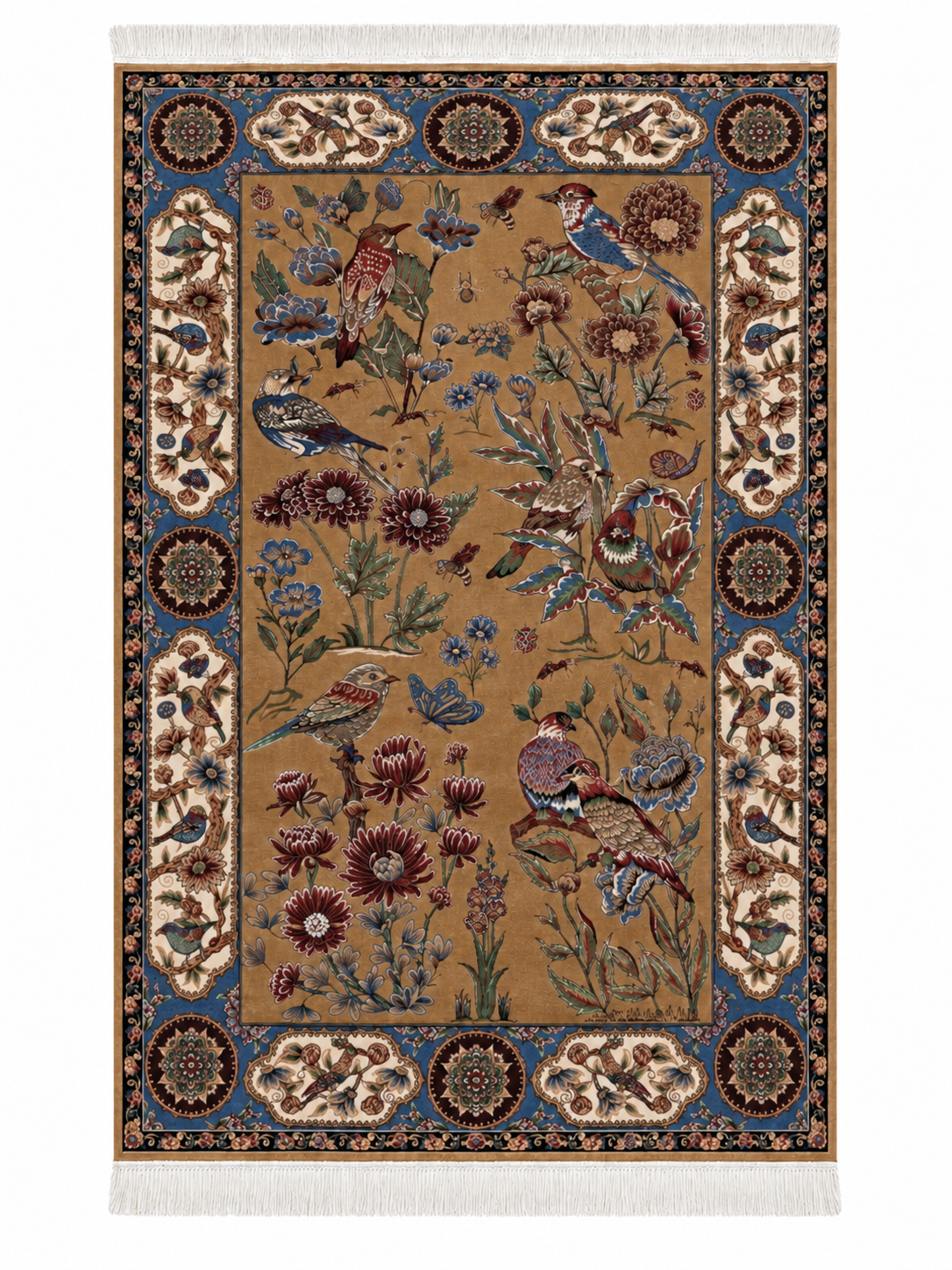 Azure Garden Persian Silk  Carpet 100x150 cm