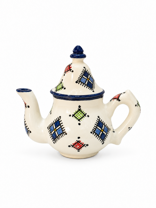 Handcrafted Moroccan Atlas Ceramic Teapot - N1 M28(Ds03)