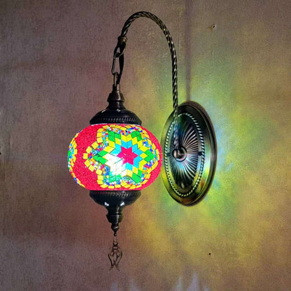 Turkish Mosaic Glass Wall Handcrafted Scone Lamp - 2002-1W