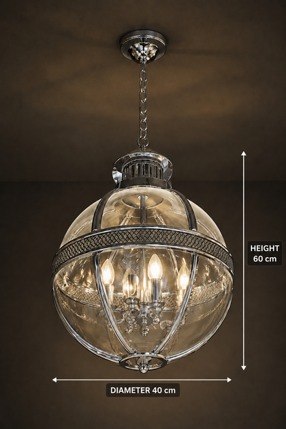 Ottoman Crystal Globe Pendant Lamp