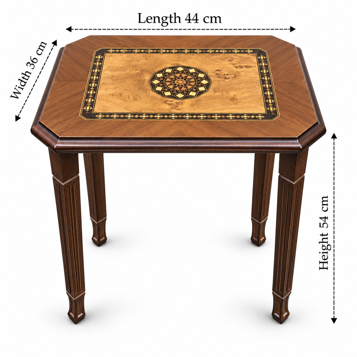 Anatolian Legacy Hand-Carved Mosaic Nesting Table Set 4in1