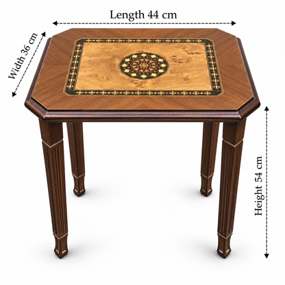 Anatolian Legacy Hand-Carved Mosaic Nesting Table Set 4in1