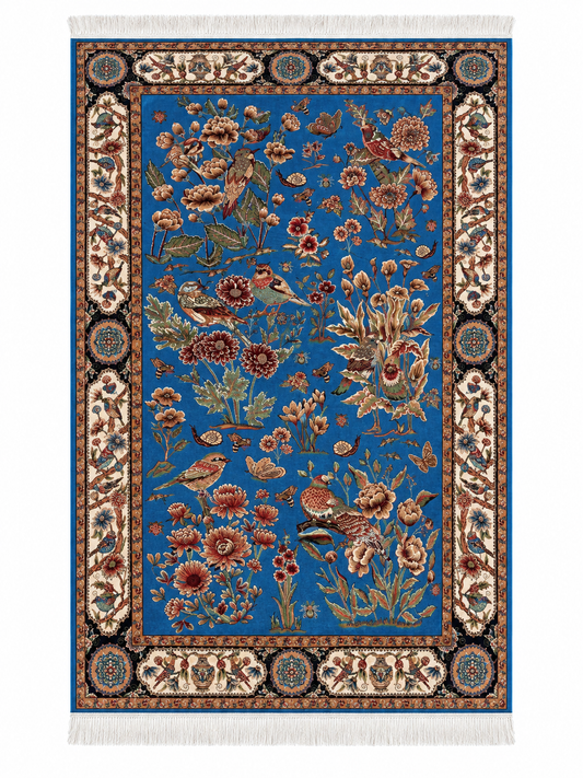 Azure Garden Persian Silk  Carpet 100x150 cm