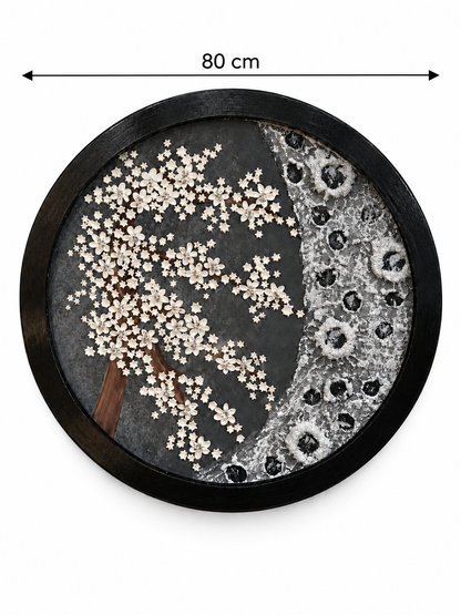 Moonlit Blossom Tree Wall Art               (80 dia) - Built-in-LED