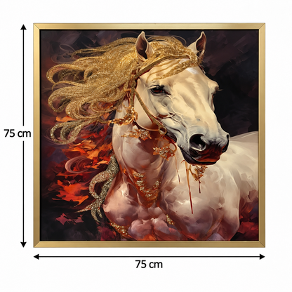 Golden Majesty Horse Design 3-in-1 Wall Art Frame