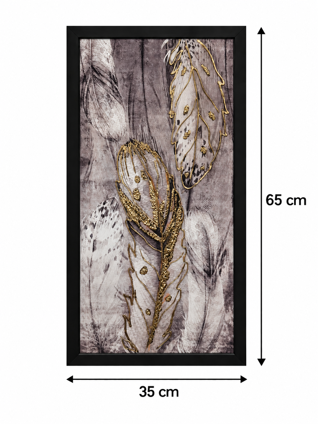 Golden Feather Blossom 3-in-1 Wall Art Frame