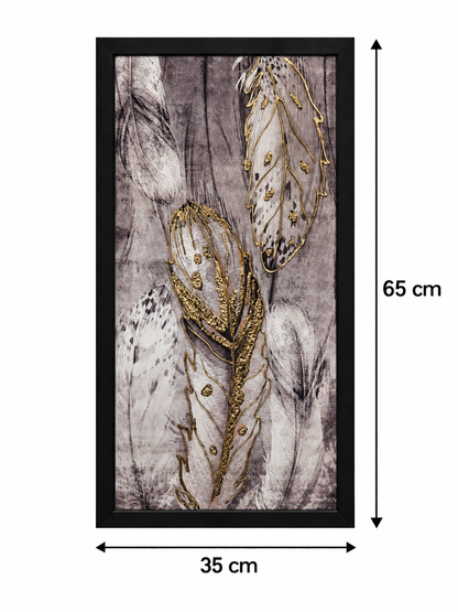 Golden Feather Blossom 3-in-1 Wall Art Frame