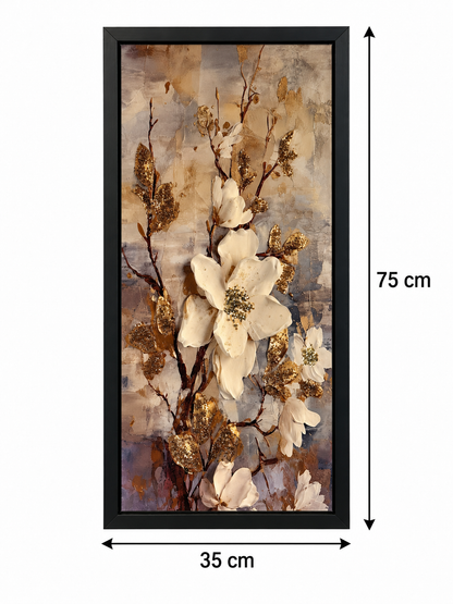 Golden Equine Blossom 3-in-1 Wall Art Frame