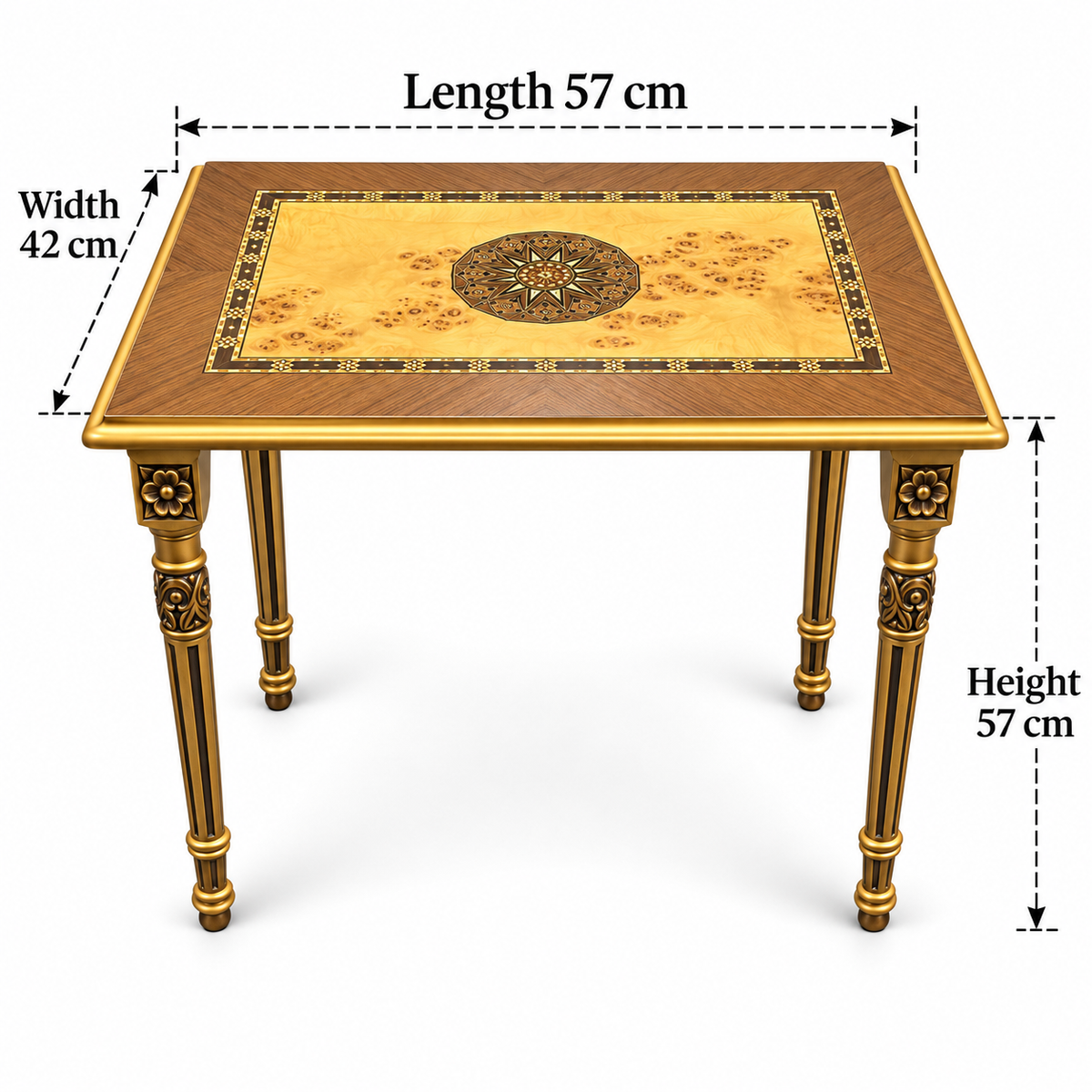 Seljuk Mosaic Hand-Carved Nesting Tables 4in1