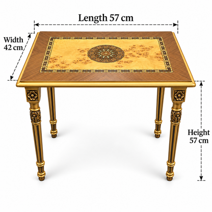 Seljuk Mosaic Hand-Carved Nesting Tables 4in1