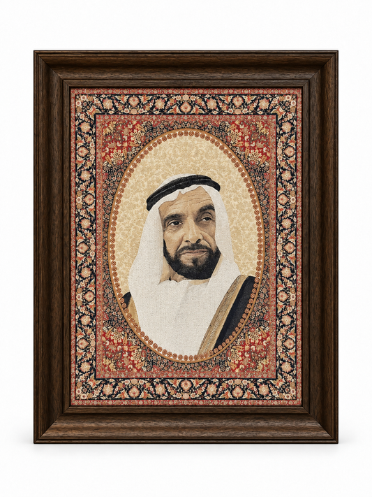 Sheik Zayed bin Sultan Al Nayan Portrait - Decorative Wall Hanging (85x65cm)