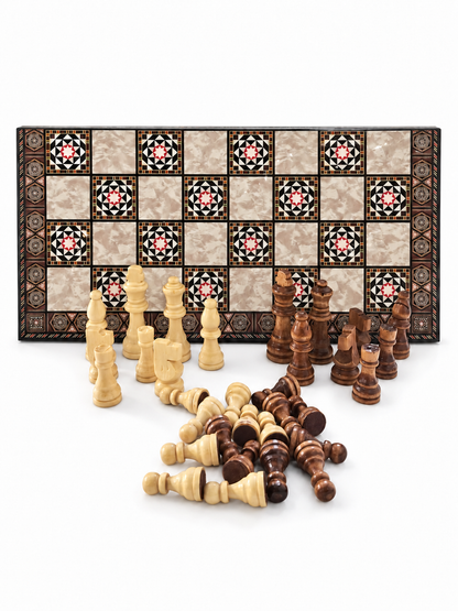 Turkish Mosaic Heritage Foldable Chess Set