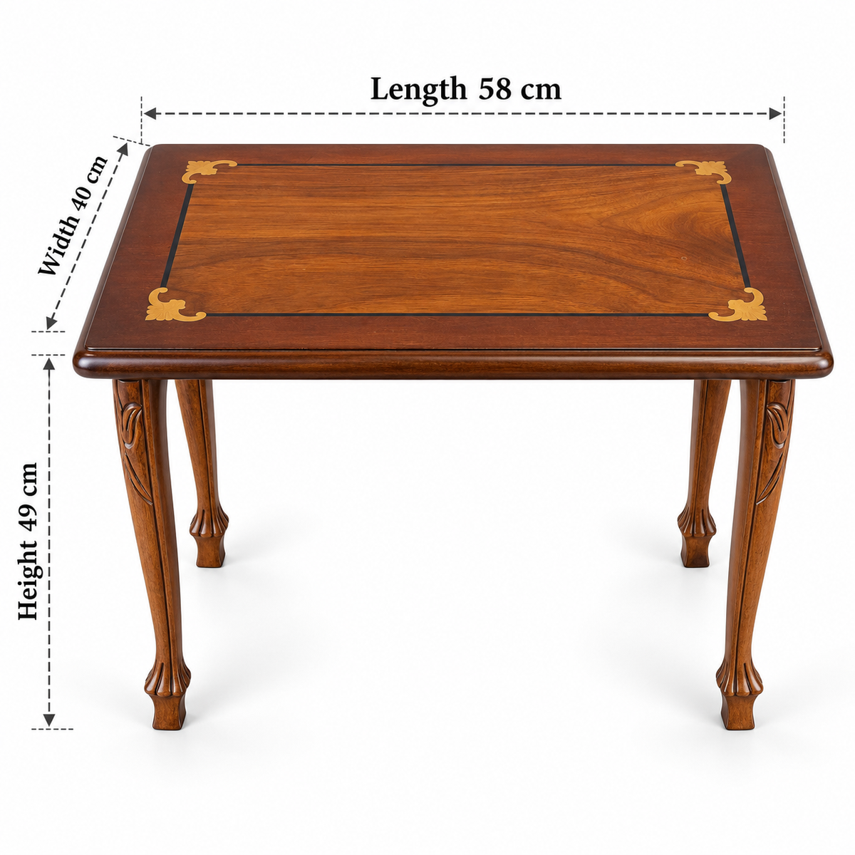 Ottoman Heritage Hand-Carved Beechwood Coffee Table Set 4in1
