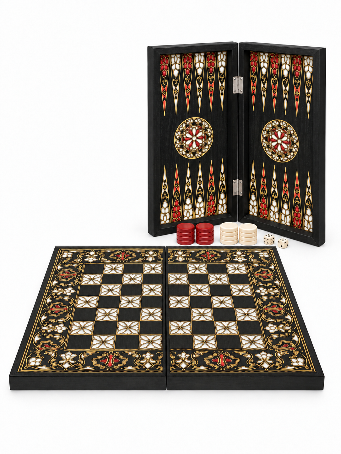 Turkish Heritage 2-in-1 Chessboard & Backgammon Set (Ds01)