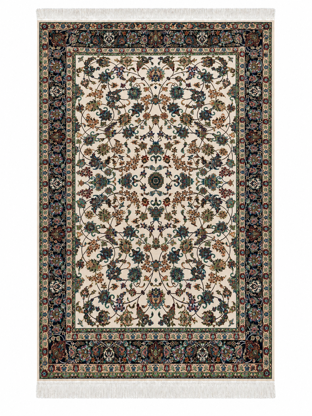 Ivory Garden Persian Silk Carpet 100x150cm