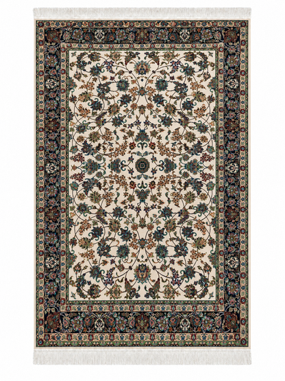 Ivory Garden Persian Silk Carpet 100x150cm