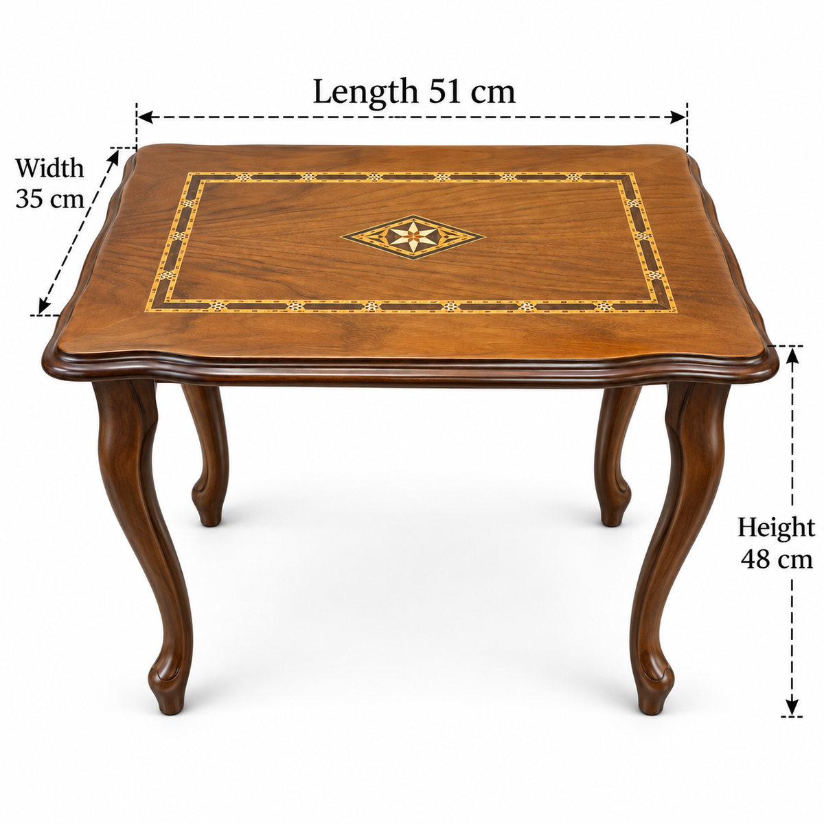 Anatolian Mosaic Beechwood Nesting Table Set 4in1