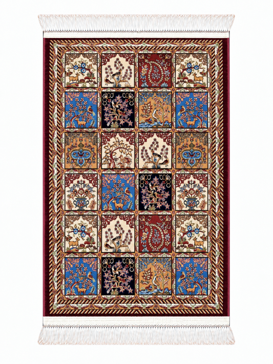 Persian Heritage Garden Silk Carpet 60x90cm