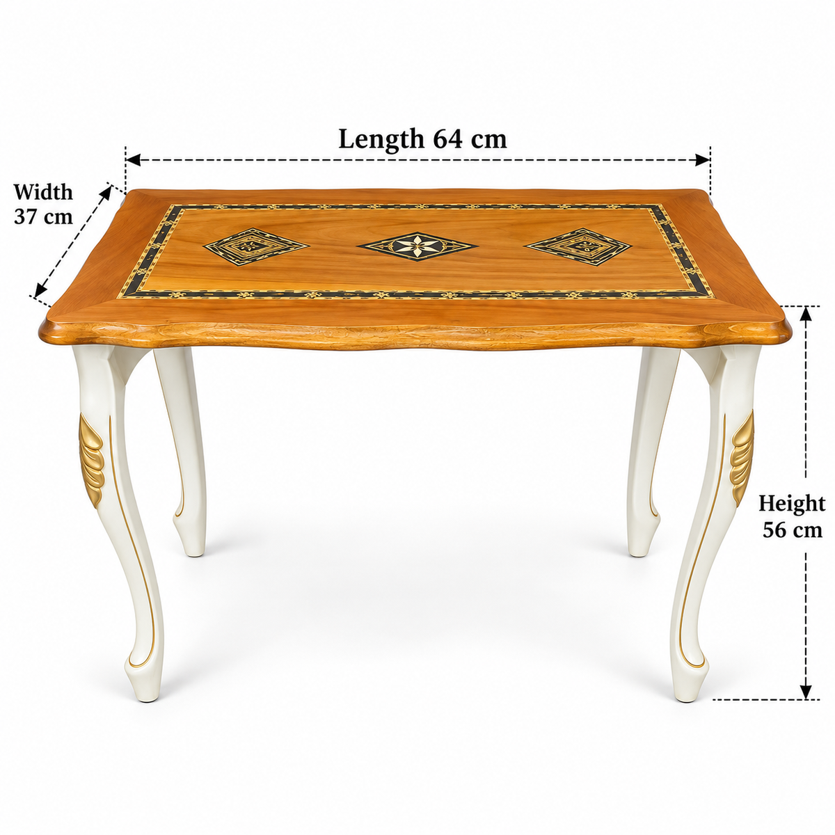 Anatolian Ivory Hand-Carved Beechwood Nesting Table Set 4in1