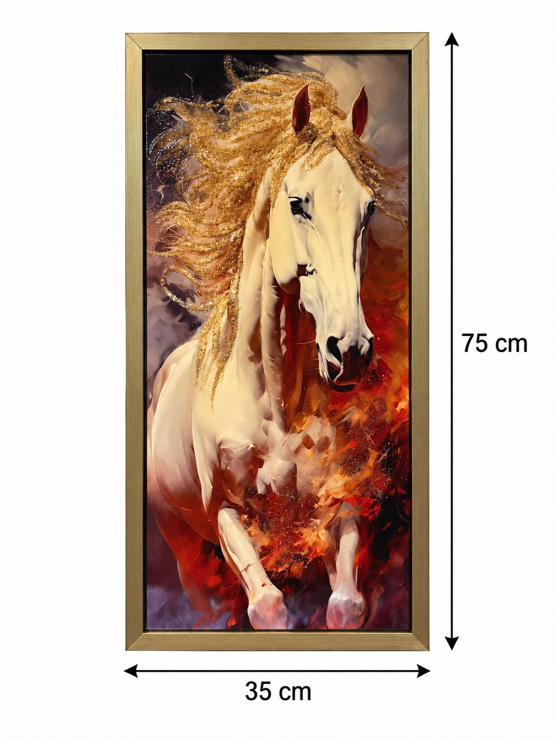 Golden Majesty Horse Design 3-in-1 Wall Art Frame
