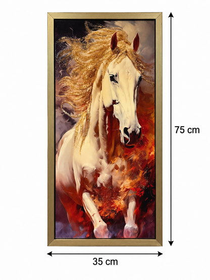 Golden Majesty Horse Design 3-in-1 Wall Art Frame