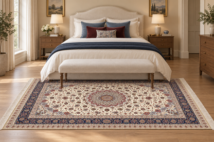 Imperial Tabriz Medallion Wool & Silk Carpet Carpet 200x300 cm