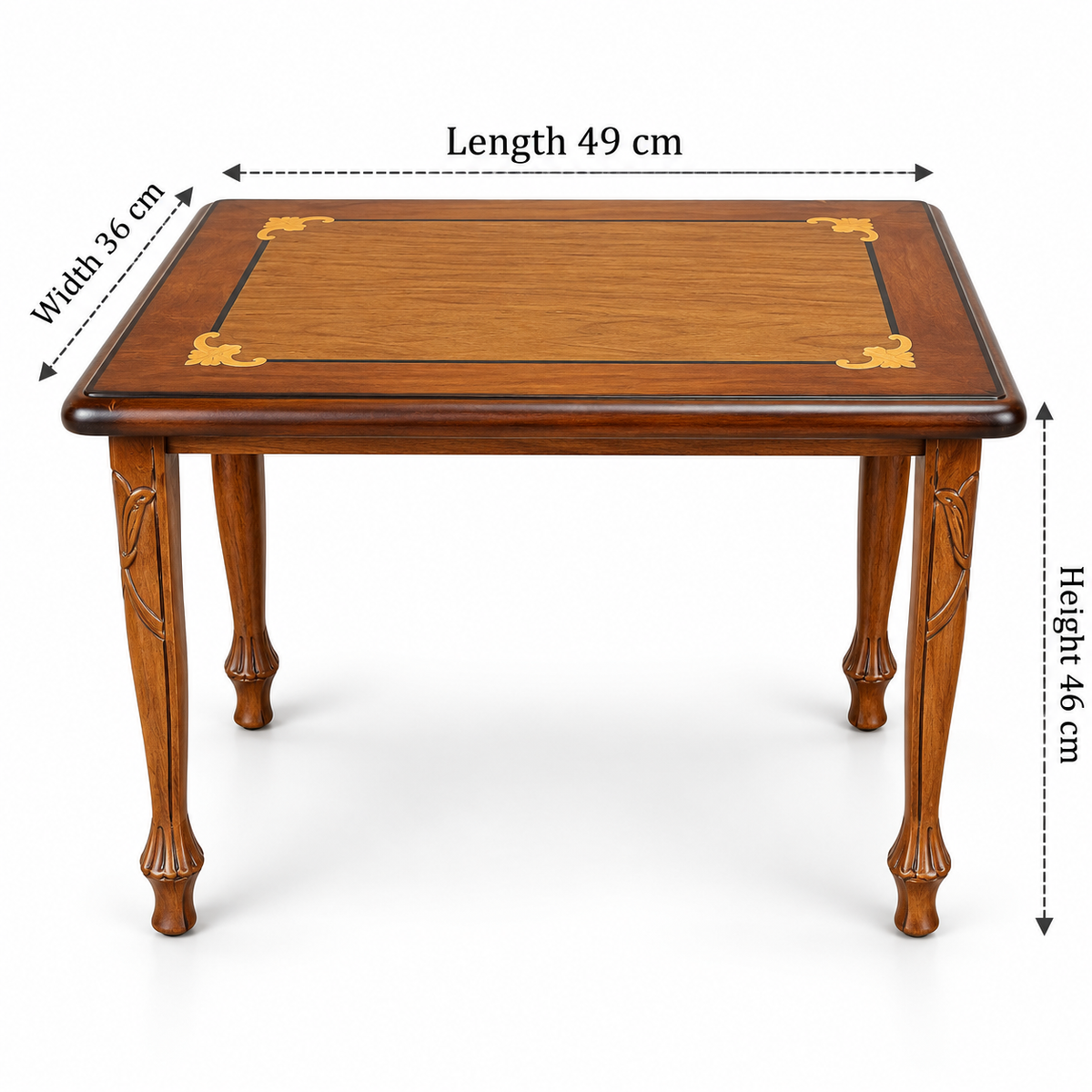 Ottoman Heritage Hand-Carved Beechwood Coffee Table Set 4in1