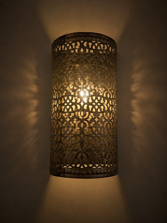 Ottoman Noor Antique Brass Wall Lamp