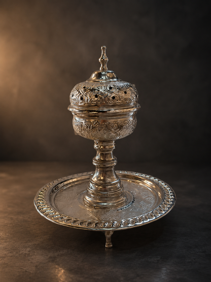 Marrakech Floral Silver Mabkhara - Medium