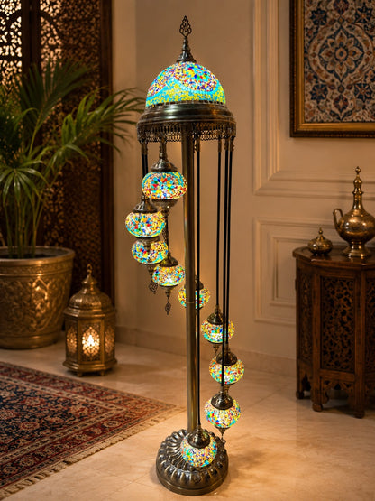 Turkish Mosaic Glass Floor Lamp - 1923-9F