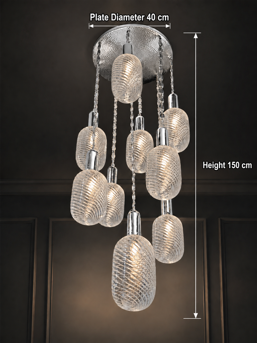 Bosphorus Silver Cascade Chandelier