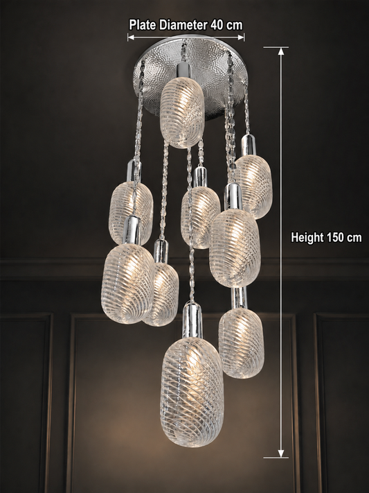 Bosphorus Silver Cascade Chandelier
