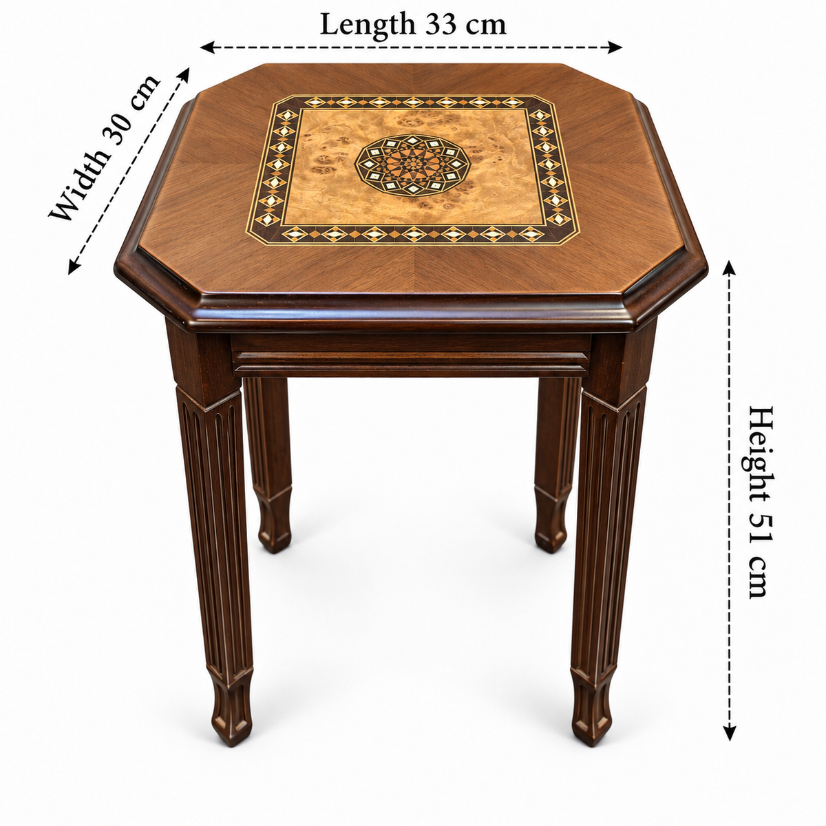 Anatolian Legacy Hand-Carved Mosaic Nesting Table Set 4in1