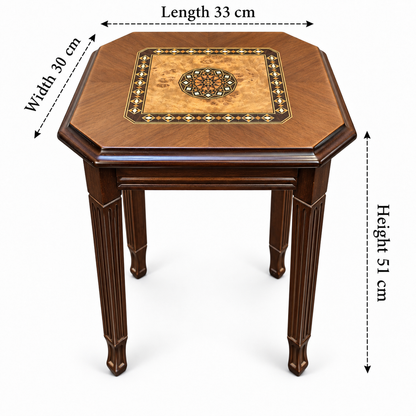 Anatolian Legacy Hand-Carved Mosaic Nesting Table Set 4in1
